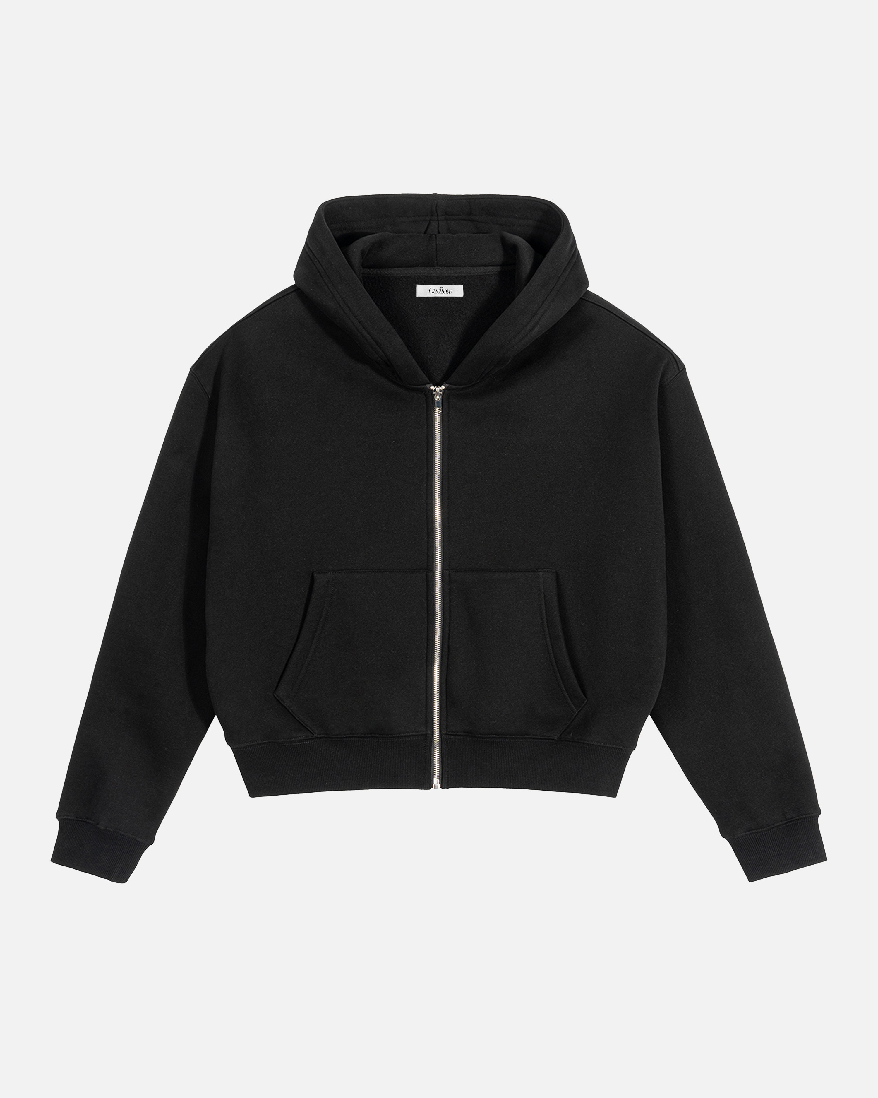 Delancey Cropped Zip Boxy Hoodie