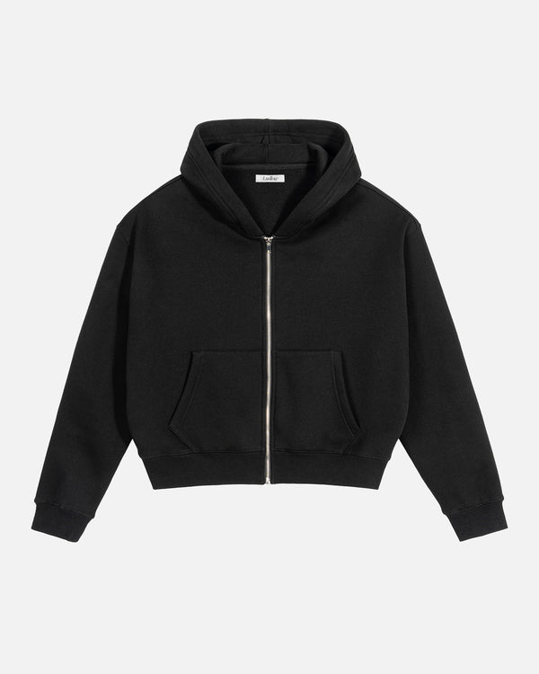 Delancey Cropped Zip Boxy Hoodie
