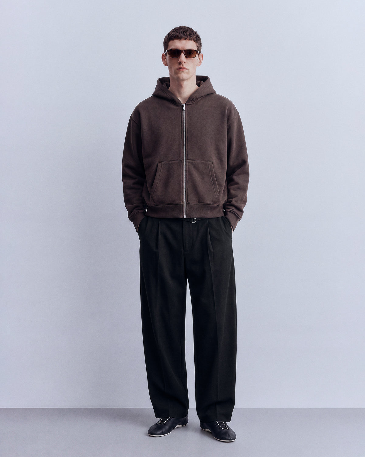 Delancey Cropped Zip Boxy Hoodie