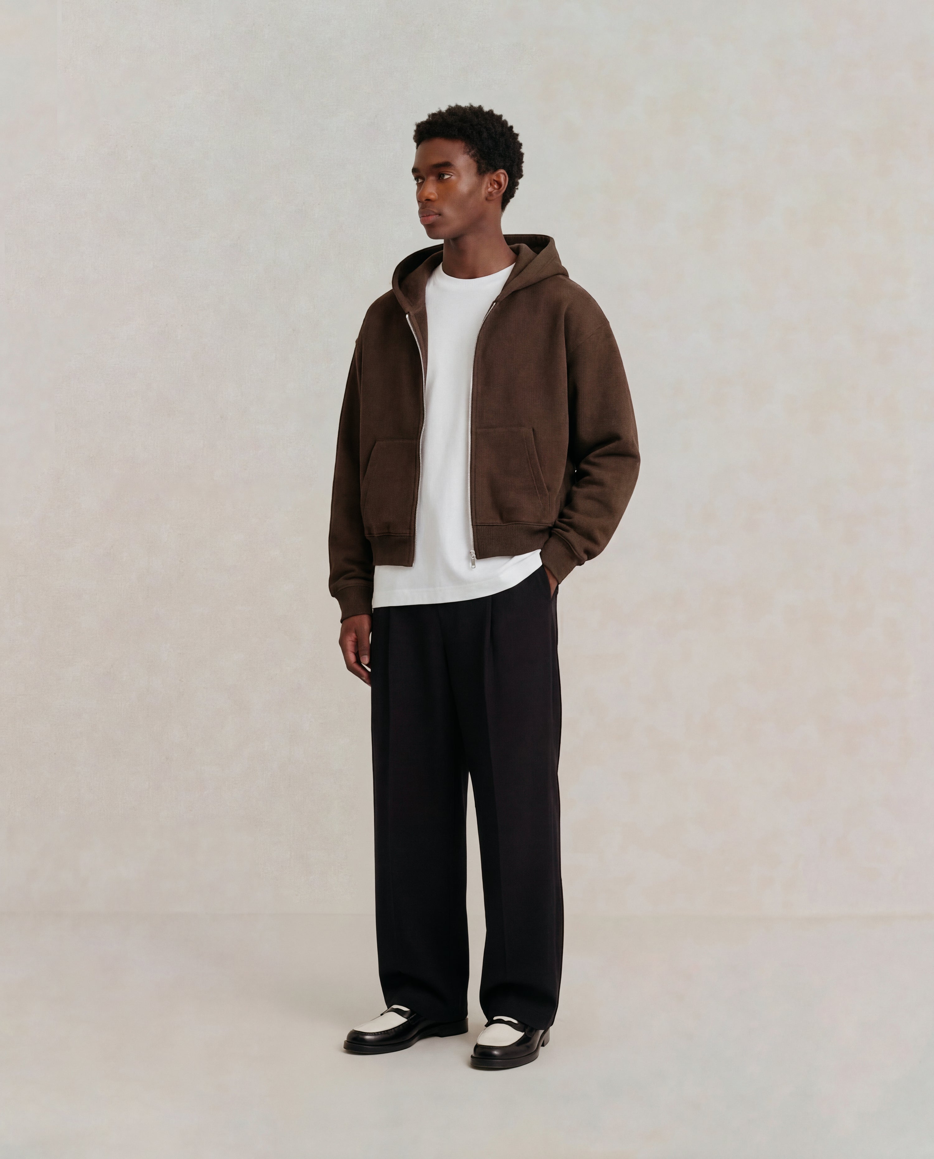 Delancey Cropped Zip Boxy Hoodie