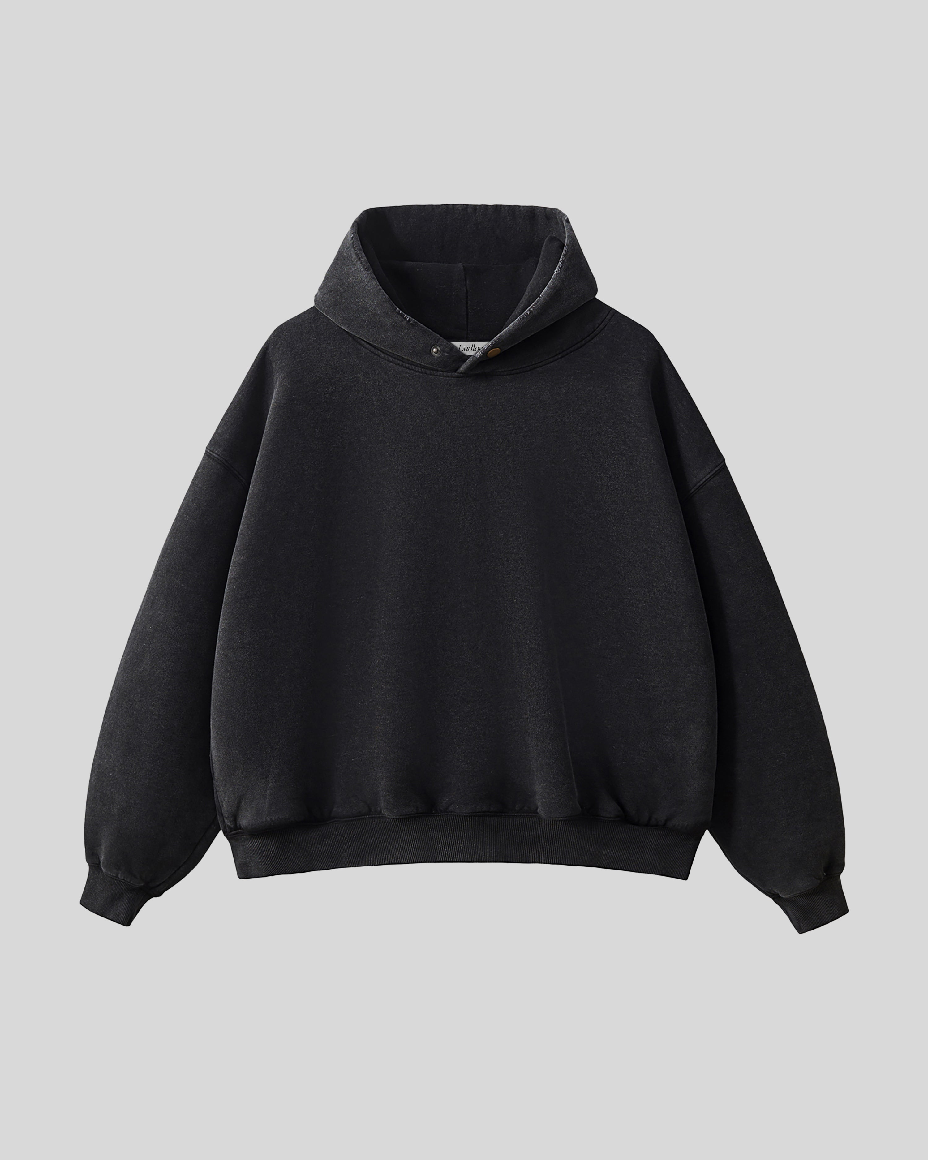 Hudson Mist Frayed Vintage Wash Hoodie