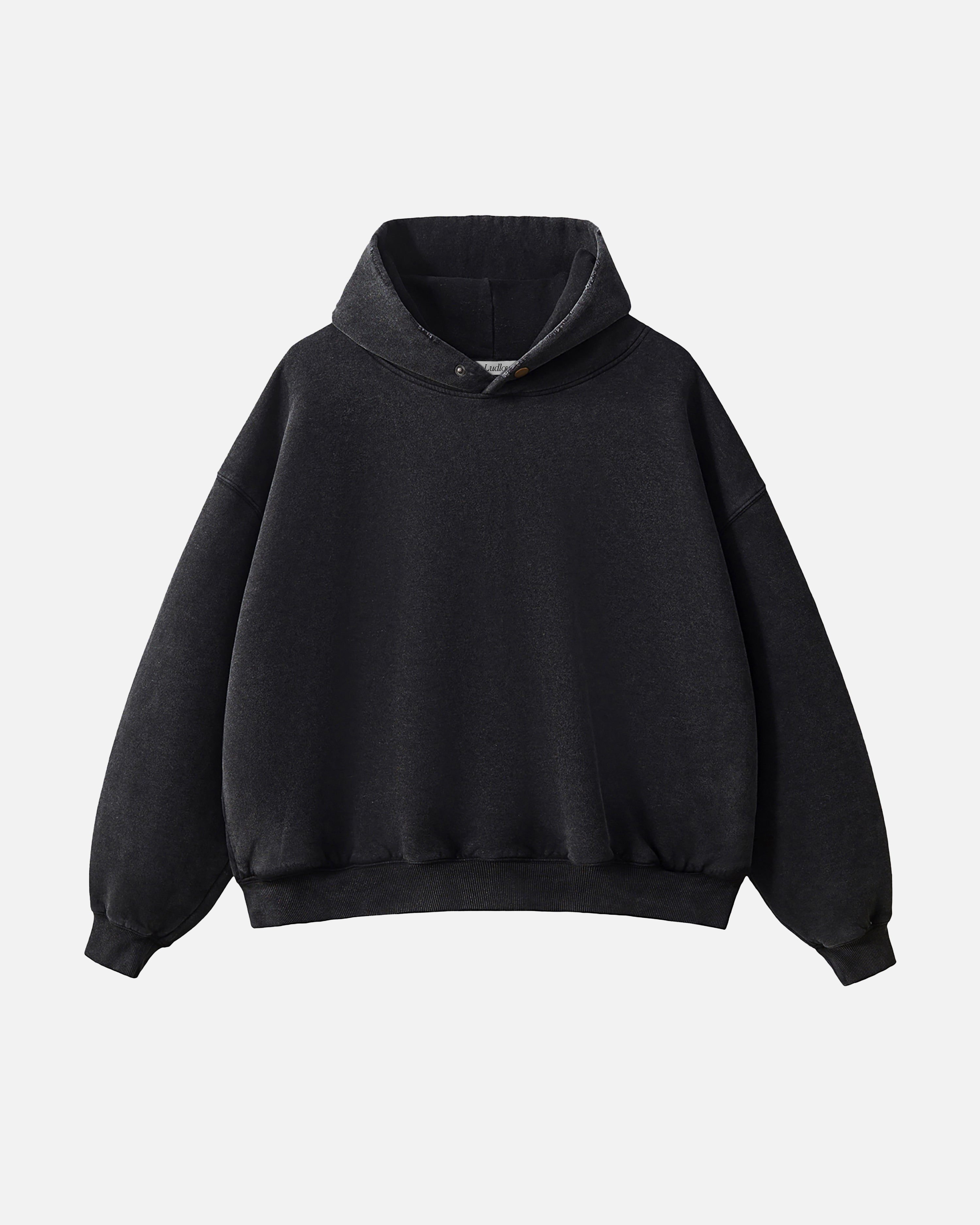 Hudson Mist Frayed Vintage Wash Hoodie