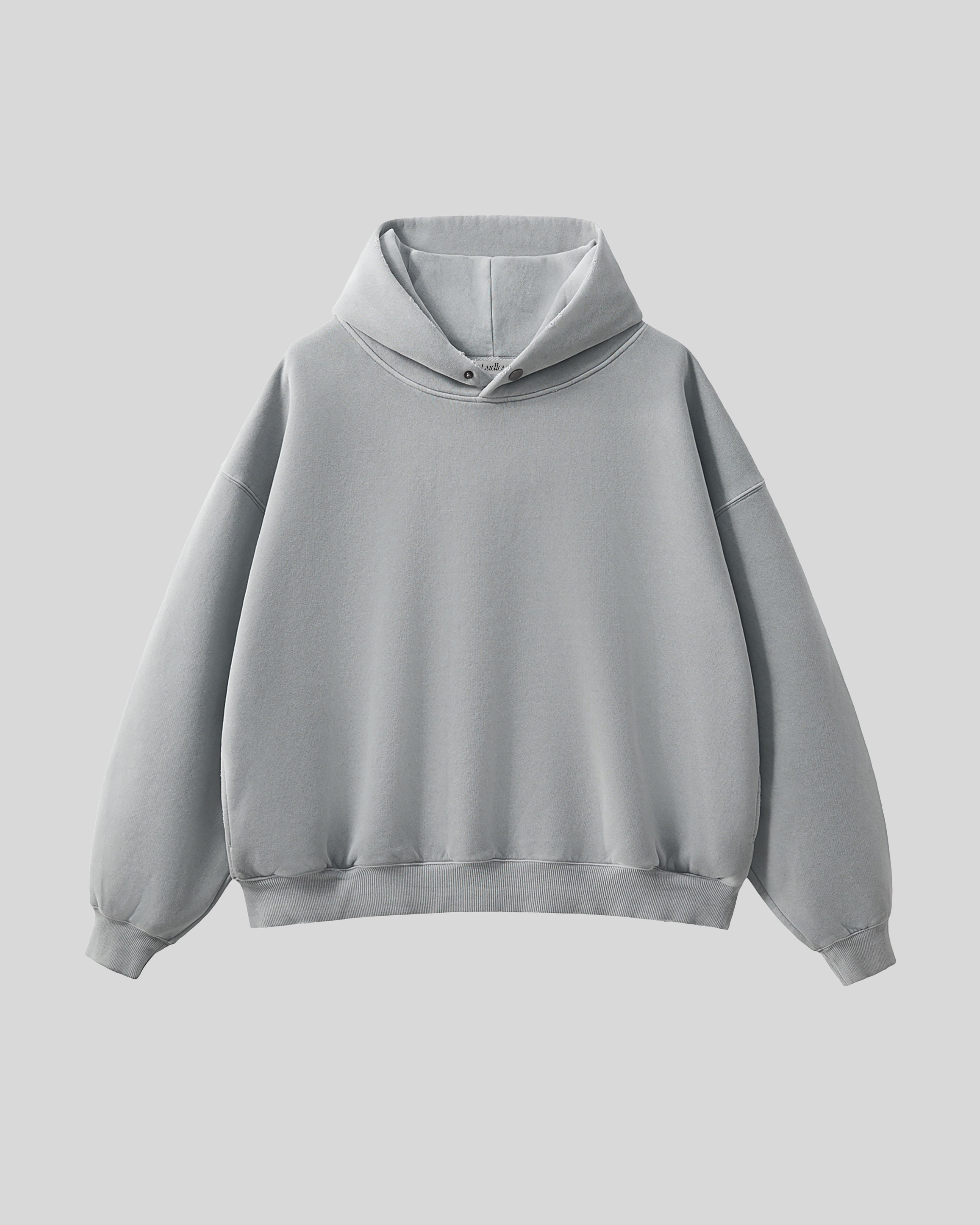 Hudson Mist Frayed Vintage Wash Hoodie