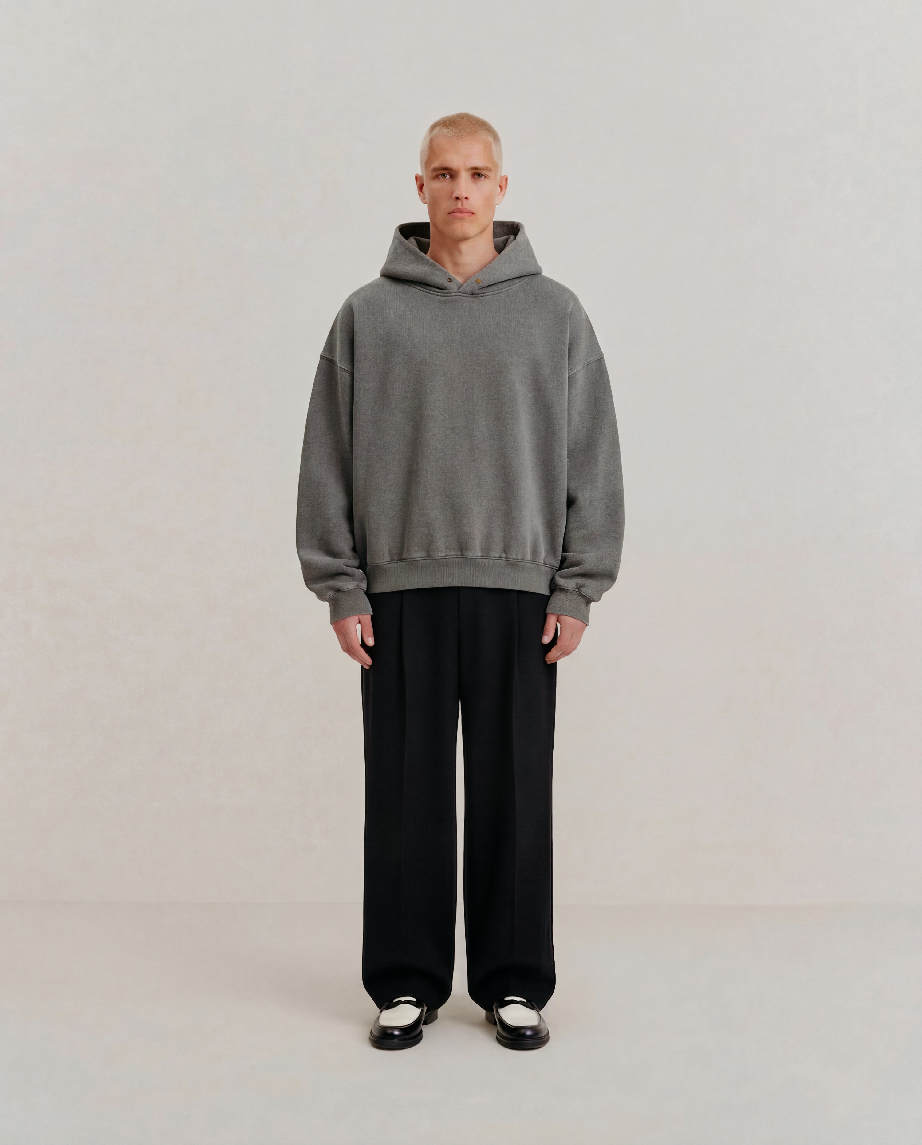 Hudson Mist Frayed Vintage Wash Hoodie